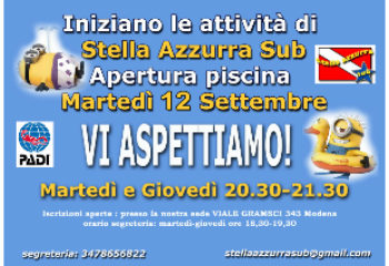Inizio attività e apertura piscina